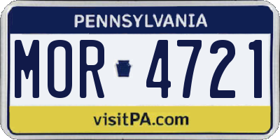 PA license plate MOR4721