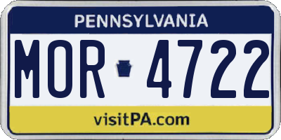 PA license plate MOR4722