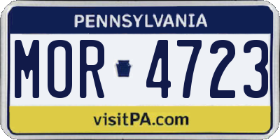 PA license plate MOR4723
