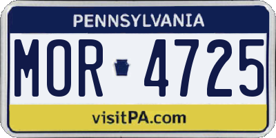 PA license plate MOR4725