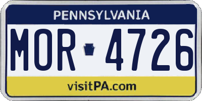 PA license plate MOR4726