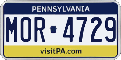 PA license plate MOR4729