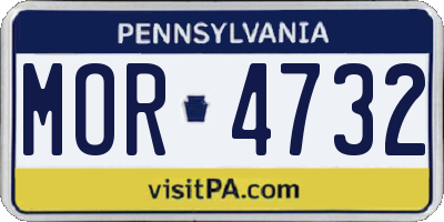 PA license plate MOR4732