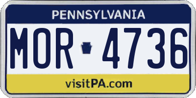PA license plate MOR4736