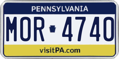 PA license plate MOR4740