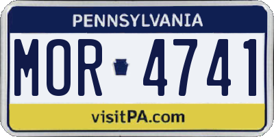 PA license plate MOR4741