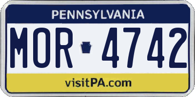 PA license plate MOR4742