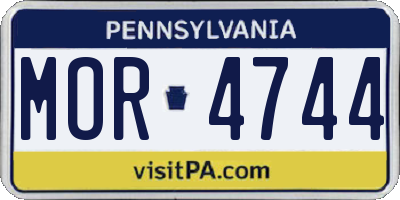 PA license plate MOR4744