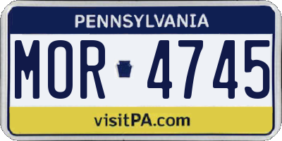 PA license plate MOR4745
