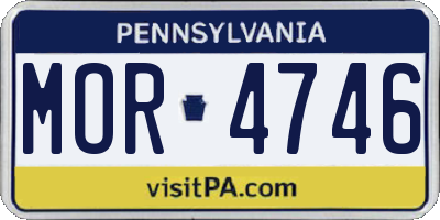 PA license plate MOR4746