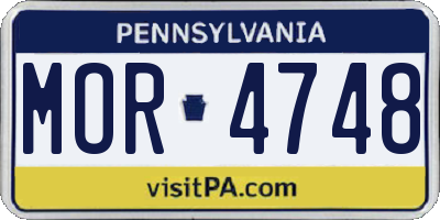 PA license plate MOR4748