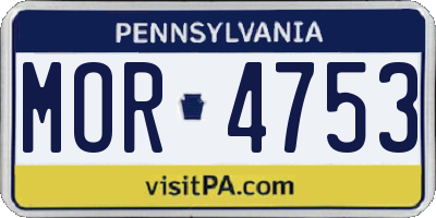 PA license plate MOR4753