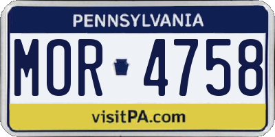 PA license plate MOR4758