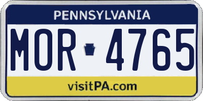 PA license plate MOR4765