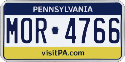 PA license plate MOR4766
