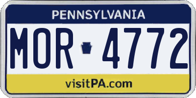 PA license plate MOR4772