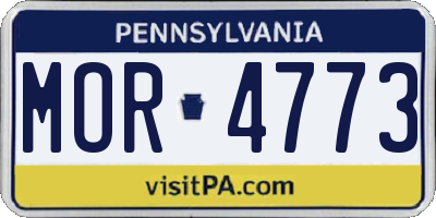PA license plate MOR4773
