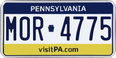 PA license plate MOR4775