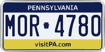PA license plate MOR4780
