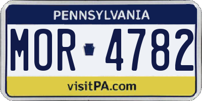PA license plate MOR4782