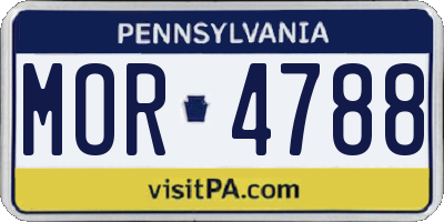 PA license plate MOR4788