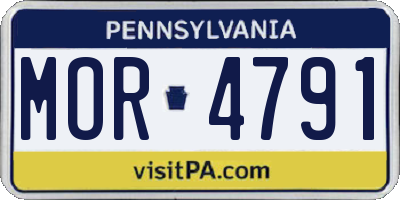 PA license plate MOR4791