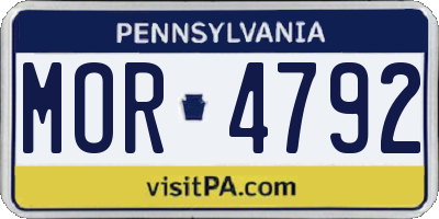 PA license plate MOR4792