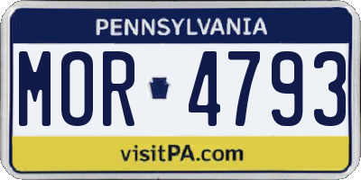 PA license plate MOR4793