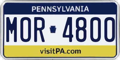 PA license plate MOR4800
