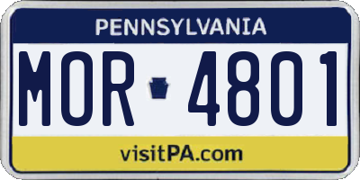 PA license plate MOR4801