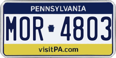 PA license plate MOR4803