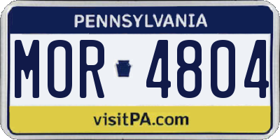 PA license plate MOR4804
