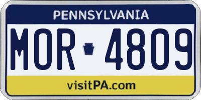 PA license plate MOR4809