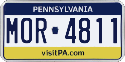 PA license plate MOR4811