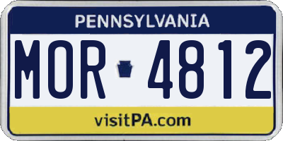 PA license plate MOR4812