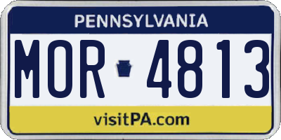 PA license plate MOR4813