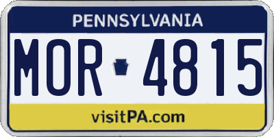 PA license plate MOR4815