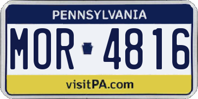 PA license plate MOR4816