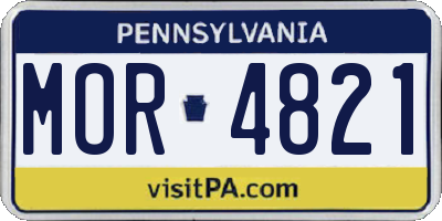 PA license plate MOR4821