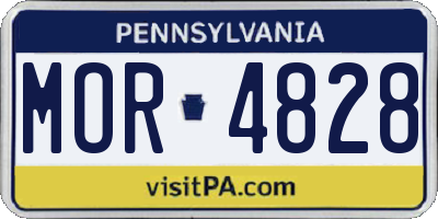 PA license plate MOR4828
