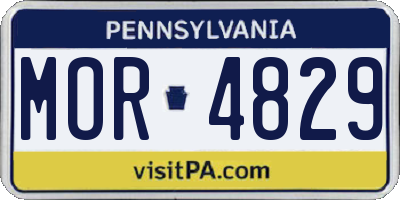 PA license plate MOR4829