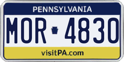 PA license plate MOR4830