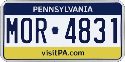 PA license plate MOR4831
