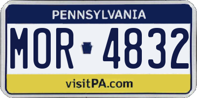 PA license plate MOR4832