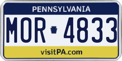 PA license plate MOR4833