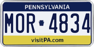 PA license plate MOR4834