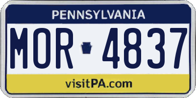 PA license plate MOR4837
