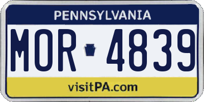 PA license plate MOR4839
