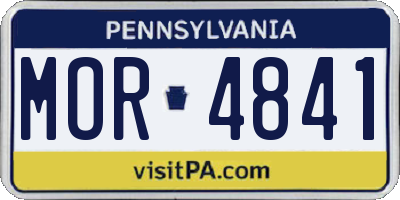 PA license plate MOR4841