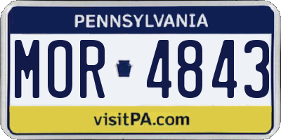 PA license plate MOR4843